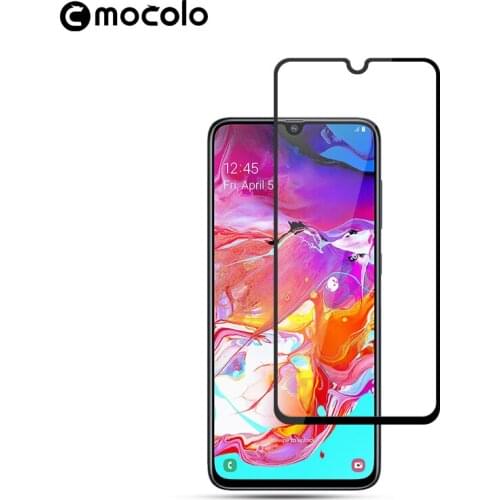 For Samsung A70 Screen Protector Mocolo Full Cover Full Glued Adhesive Tempered Glass film for Samsung A50 A60 Screen Protector