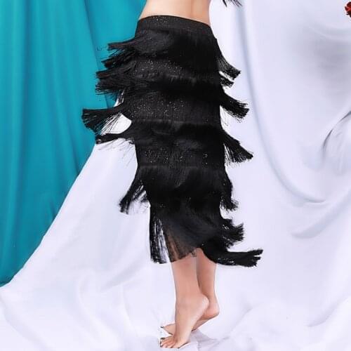 6 Colors Sexy Rumba Accessories Women Samba Tassel Irregular Skirt Fringes Hip Skirts Latin Dance Skirt (with panties)
