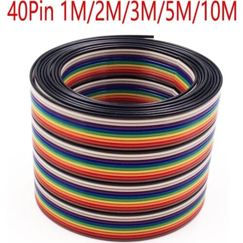 1-10M 40Pin Connector Cable 1.27mm Flat Ribbon Cable DuPont Extension Wire Cord for FC Dupont Connector Line Pitch Connect Wires