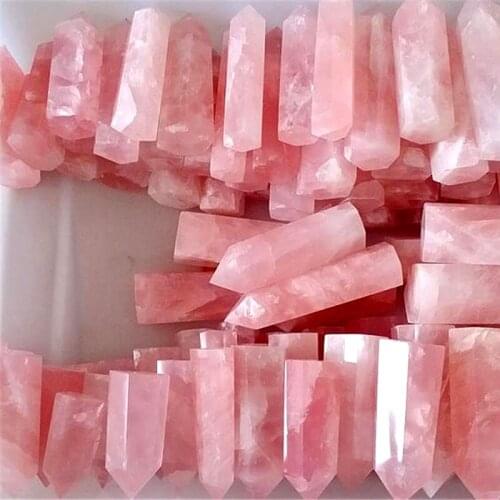 1 Pcs 100% Nice Natural Rose Quartz Pink Crystal Polished Single Point Healing Energy Column Obelisk Hand Polished Decor Stone
