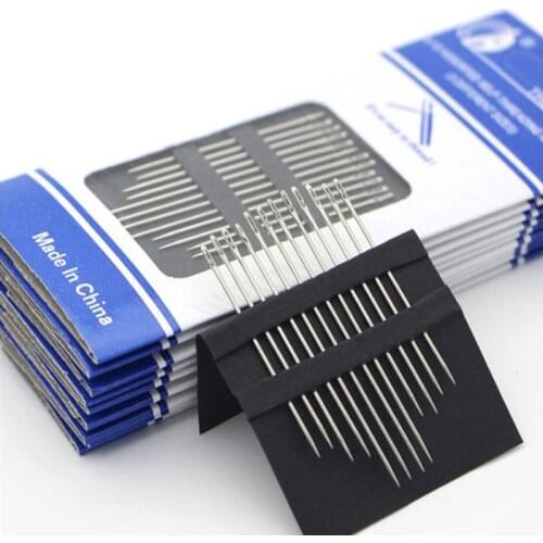 12/24Pcs Blind Needle Threading Sewing Needles Stainless Steel Sewing Pins Hand Sewing Elderly Embroidery Apparel Needle