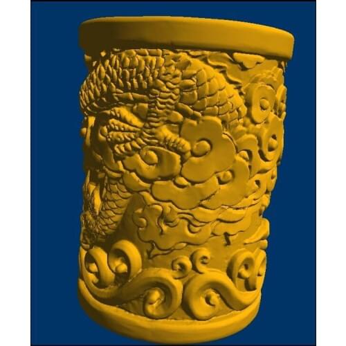 3D model relief for cnc in STL format animal pen container Dragon Pen holder