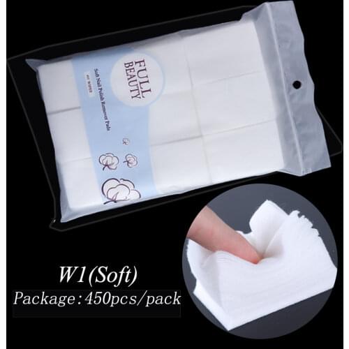 450 PCS/bag Lint-free Napkin Soft Wipe Cotton Pad Paper Cleaner for Nail Art Removal Gel Varnish Soaking Gel Polishing Remover