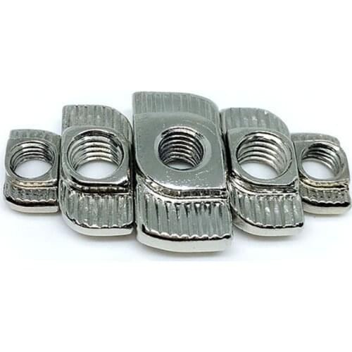 5/10/10/50/100pcs T-nut M3 M4 M5 Hammer Head T Nut Fasten Slot Nut Connector Nickel plated for 20 EU Aluminum Extrusion Profile