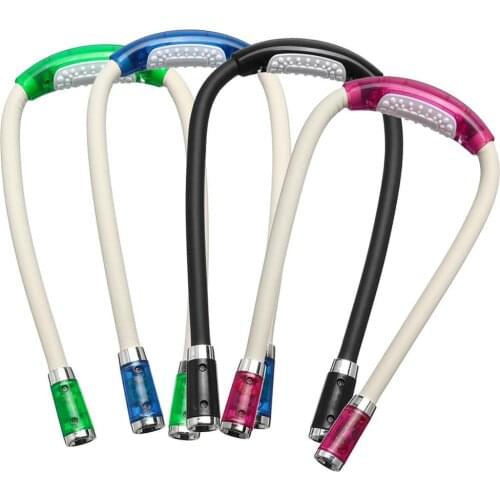 ABS LED Flexible Handsfree Hug Neck Reading Book Light Lamp Torch Flashlight Rechargeable Work Lamp Led Neck Light Flashlight
