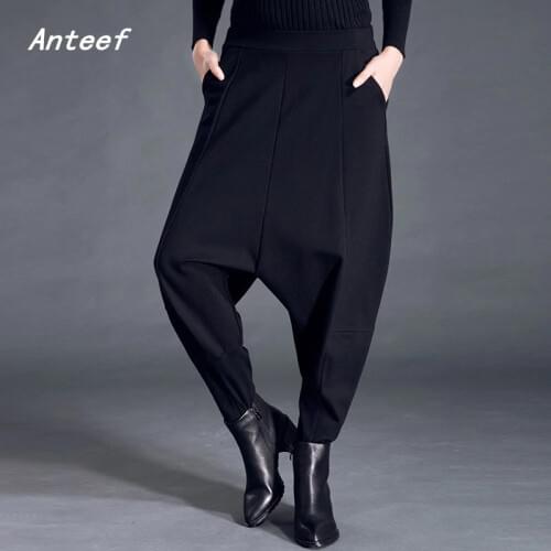 Anteef Women's Trousers Harem Pants