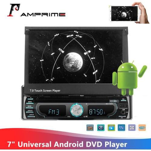 AMPrime Car Stereo Radio 1 din 7" Android DVD Player Universal GPS Navigation Wifi FM Receiver Bluetooth Car Multimedia Player