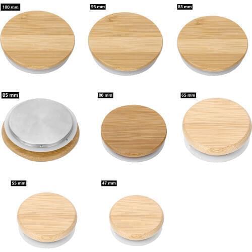 Bamboo Mason Jar Storage Canning Lids Drinking Cup Covers Reusable Seal Ring Pine Wooden Lid Caps for Glass Jars Ceramic Mugs