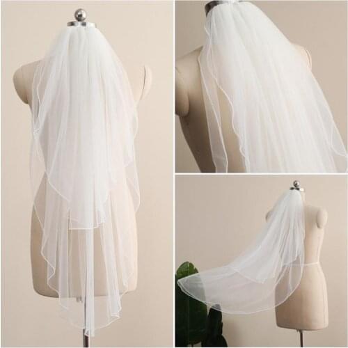 White Ivory Wedding veil,Drop Wedding Veil,Cathedral Veil ,Blunsher Bridal Veil,Wedding Veil Comb,Soft Tuller Wedding Veil