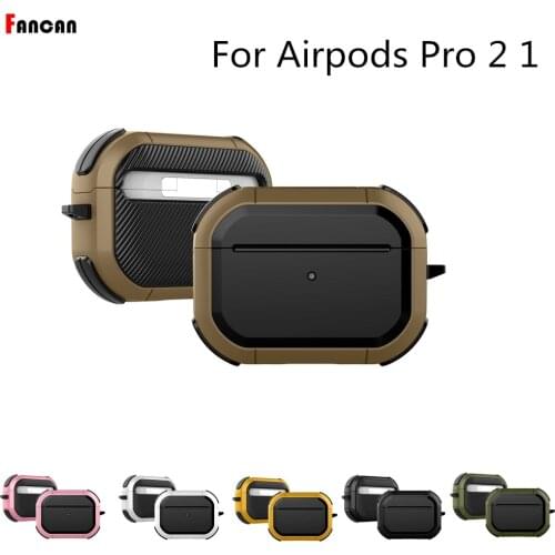 Cover for AirPods Pro 2 1 Case Luxury Armor Air Pods Earphone Accessories Fundas with Keychain for Apple Airpods 3 2 1 Cases