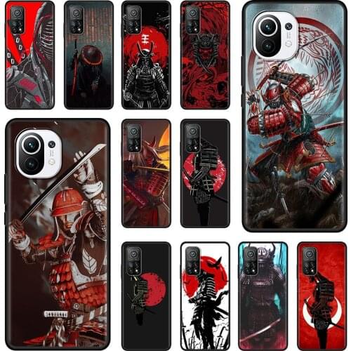 The Samurai Japan Case For Xiaomi Mi 10T Pro 9T Note10 Lite 11 10 5G 9 SE A2 8 CC9 CC9E Black Soft Cover Capa