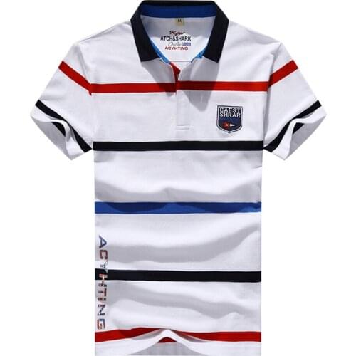 New t-shirt mens stripe Lapel T-shirt repair mens casual comfortable t-shirt large mens T-shirt m-4xl classic Lapel T-shirt