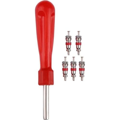 5pcs Valve Cores with Car Bicycle Tyre Tire Valve Core Remover Repair Tool