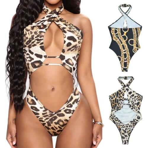 Leopard Print Swimsuit Summer Women Cover-Up Bikini Set Swimwear Brazilian Bodysuit Monokini Lady Beachwear Swimming Suit