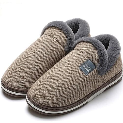 Fur slipper for women Winter warm Solid Color Ladies slippers TPR Soft Bottom Non slip Indoor shoes Large size 44-45