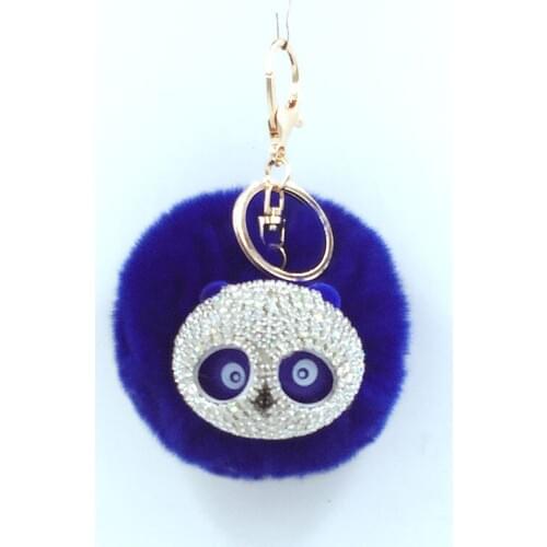 Cute Panda Animal Cartoon Key Chain Strass Keychain For Women Creative Gift Gold Metal Key Ring Bag Charm Porte Clef Toy