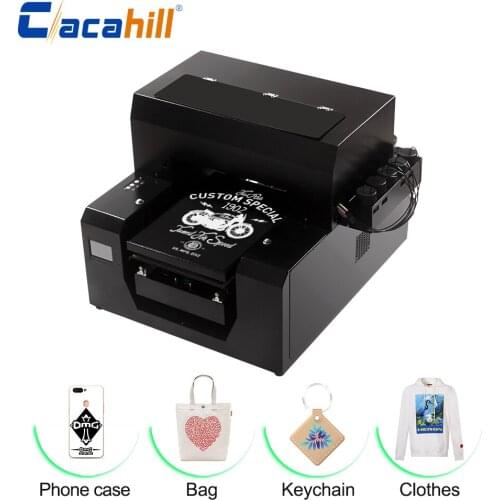 Multifunctional flatbed printer for mobile phone case/keychain/T-shirt/sweatshirt/canvas bag/card colorful printing