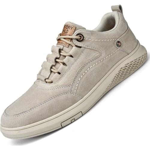 DM397 Pig Skin Leather Mens Casual Shoes Slip Resistent Rubber Luxury Leisure Leather Shoes For Mens Sneakers zapatos de hombre