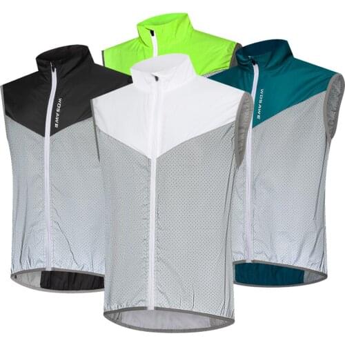 Wosawe Men Women Cycling Reflective Vest Outdoor Sports Running Bicycle Breathable Sleeveless Vest Night Safety Vest Waistcoat