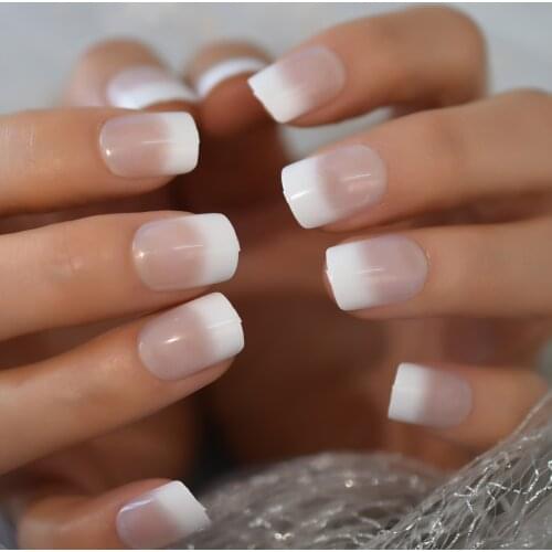 New Arrival Nude Color Fake Nails False Nail Tips Professional French nail Squoval Fake Nail