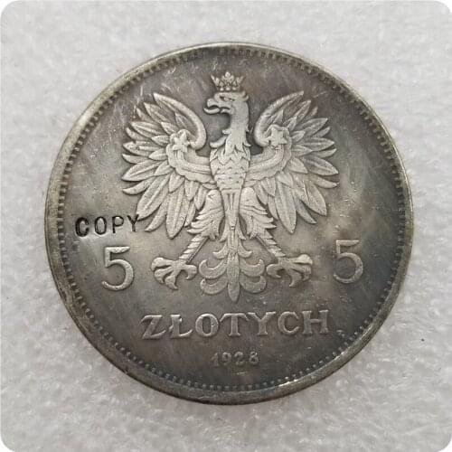 1928-POLAND-5-ZLOTYCH COPY commemorative coins-replica coins medal coins collectibles