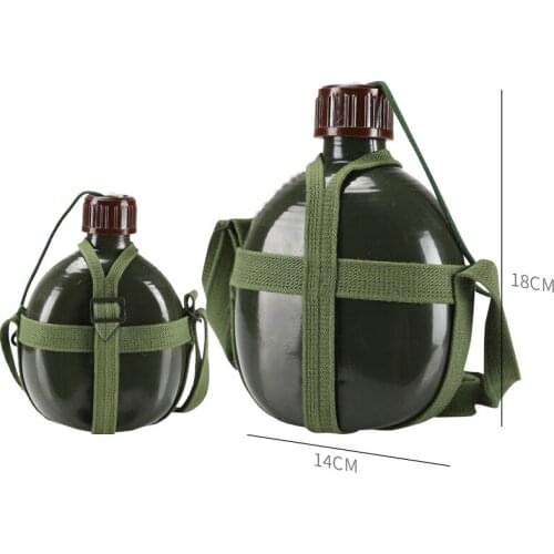 Old style 87 flat kettle Student military training 1L large capacity water bottle Outdoor climbing retro Aluminum water cup