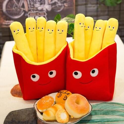 French Fries Pillow Toy Creative Cartoon Simulation Plush Toy Doll Photography Props Sofa Cushion Kids Adult Plush Stuffed Gifts