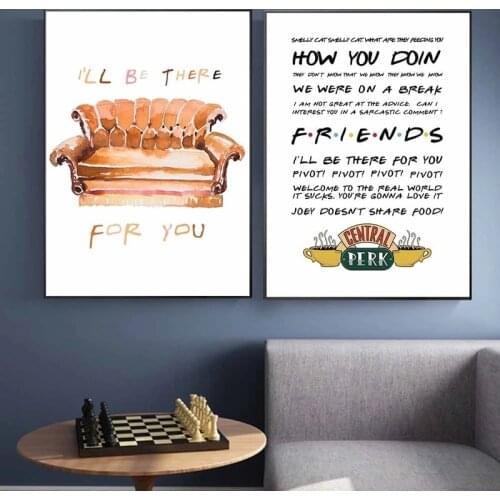 TV Show Poster Quotes Canvas Art Painting Print Central Perk Poster Wall Art Pictures Dormitory Bedroom Decor No Frame
