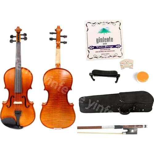 Professional Violin hand Made Flame Maple Spruce wood 4/4 Full Size Yinfente