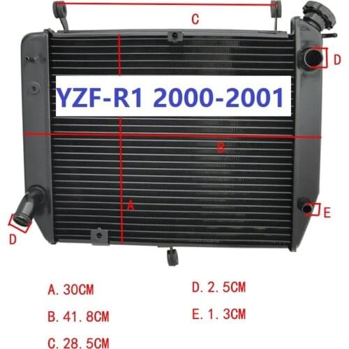 Motorcycle Engine Radiator Motor Bike Aluminium Replace Parts Cooler For Yamaha YZF R1 2000 2001 YZFR1