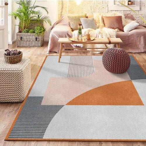 Nordic Geometric Carpet Printed Flannel Area Rug Room Floor Mat Printed Carpet For Living Room Bedroom Home Decorative Crapet