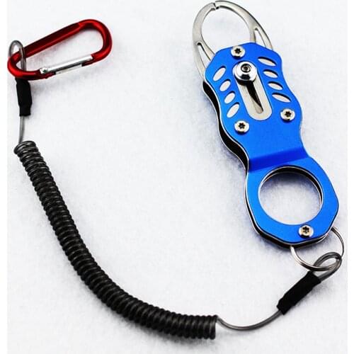 Outdoor Portable Fish Lip Clip Folding Gripper Ultra Light Weight With Retention Rope Outdoor Portable Fishing Equipment Tools