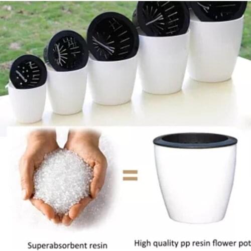 Resin Flower Pots Automatic Self Watering for Office Garden Supply Plants Basket Home Decorative Planter VJ-Drop