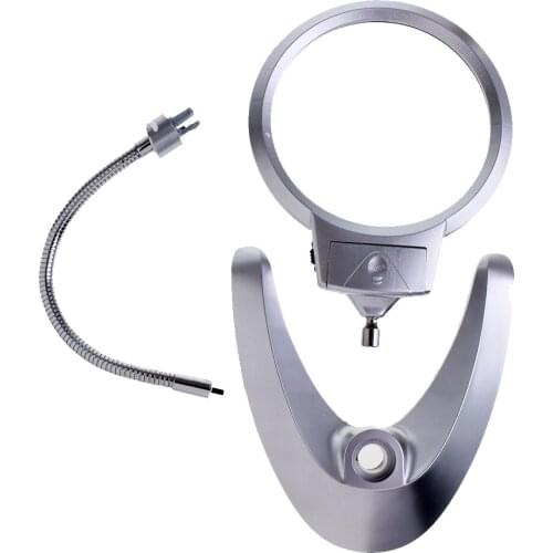 LED Lighted 2X 5X Magnifier And Desk Lamp for Inspection, Reading Books