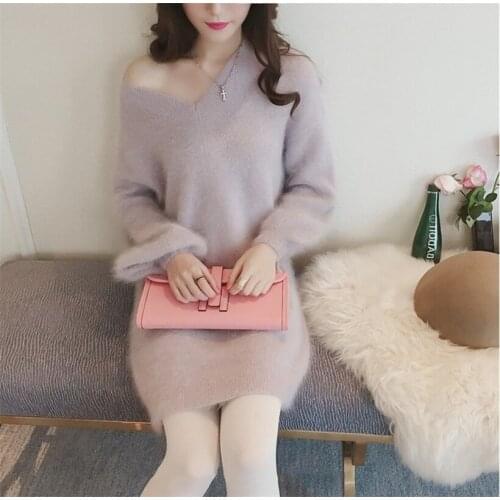 New cashmere knit sweater for women high quality V-neck pullover for women winter fashion clothes for girls top