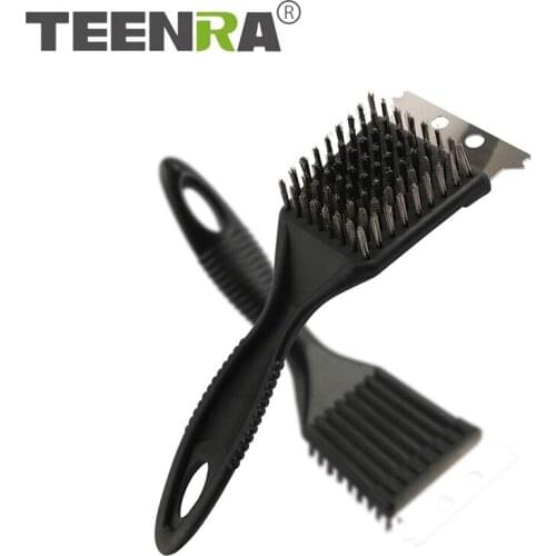 TEENRA Wire Bristles BBQ Cleaning Brush Non-stick Barbecue Grill BBQ Brush Clean Stainless Steel Barbecue Brush