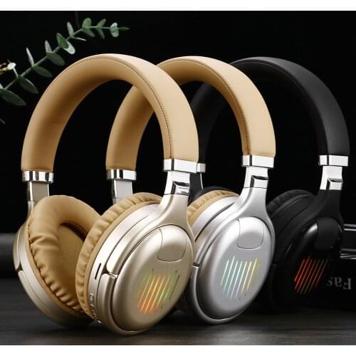 TM-061 Wireless Headphones 3D Stereo Headset Foldable Gaming Earphone with Microphone LED Light FM Radio TF Card Slot
