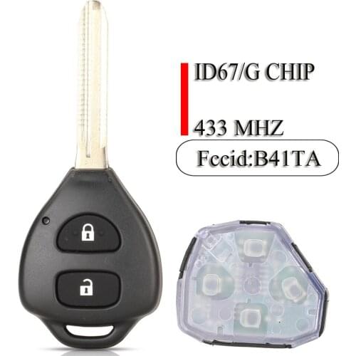 Jingyuqin 2Button Smart Remote Car Key 433Mhz ID67/ G Chip B41TA For Toyota Prius 2 Hilux Etios Vios Yaris Innova Sw4 Camry