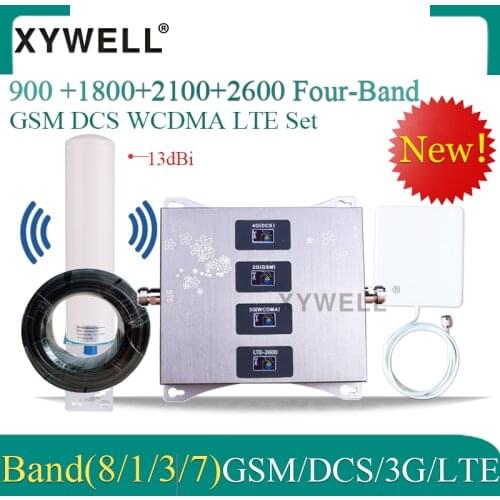 900/1800/2100/2600mhz Four-Band cellular Amplifier 4g signal booster 2g 3g 4g DCS WCDMA LTE GSM Mobile Signal Repeater