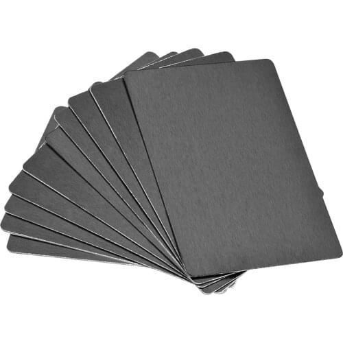 Uxcell 10 Pcs Blank Metal Business Card Anodized Aluminum Plate for DIY Laser Printing Black