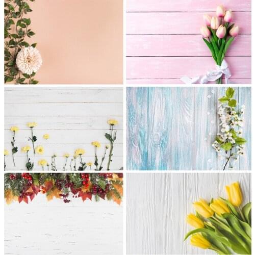 Vinyl Custom Photography Backdrops Flower and Wood planks Theme Photo Studio Background 20212FL- 09