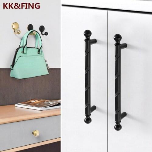 KK&FING High-end Gold Solid Wardrobe Door Handles Drawer Cabinet Knobs Creative Handles For Furniture Kitchen Cabinet Pulls