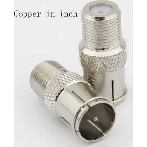 100pcs/lot Cable TV Connector F Head Inch Filament Fast Set Top Box Plug Quick In-Line Adapter