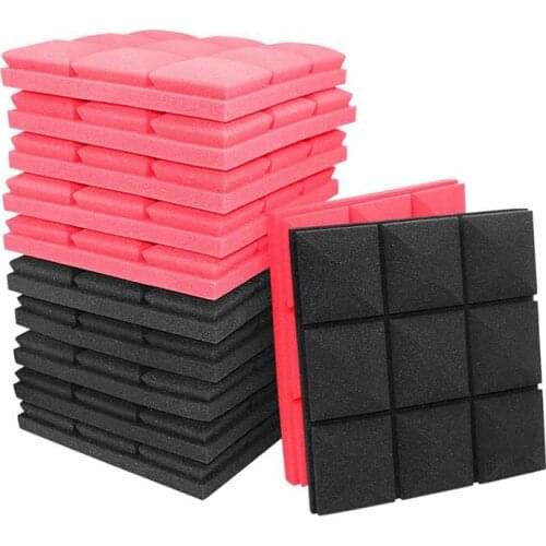 12 Pack Acoustic Foam Panels,Wedges Sound Proof Foam Panels,Fireproof Studio Foam,9 Block Mushroom Design,30X30X5Cm Promotion
