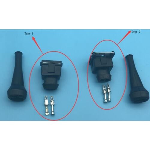 827551-3/828657-3 sealed EV1 PA66 2 pin Fuel injector plug Tyco/amp auto wire harness connector with rubber boot