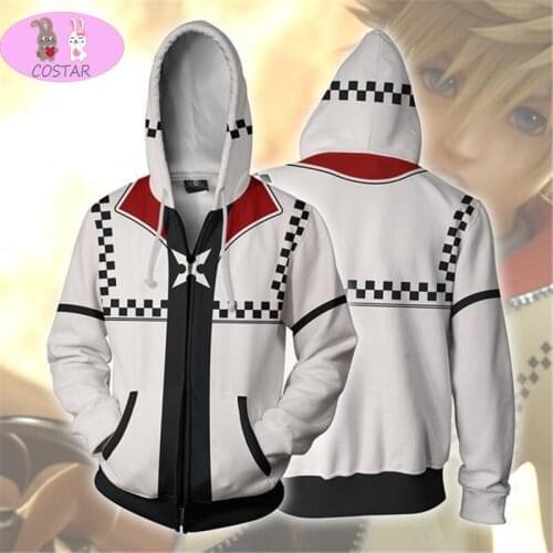 COSTAR Games Kingdom Hearts Cosplay Sora Zip Hoodie Men and Women Casual Sports Wear 3D Print 2020 New