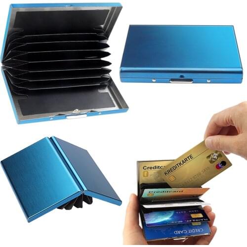 Stainless Steel Credit Card Holder Men Slim Anti Protect Travel ID Cardholder Women Rfid Wallet Metal Case Porte Carte