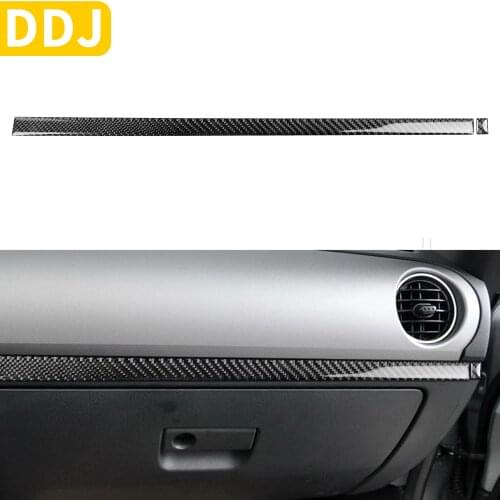 For Mazda MX-5 Miata 2009-15 Carbon Fiber Interior Co-pilot Dashboard Trim Strips Cover Sticker MX5 NC Roadster Car Accessories