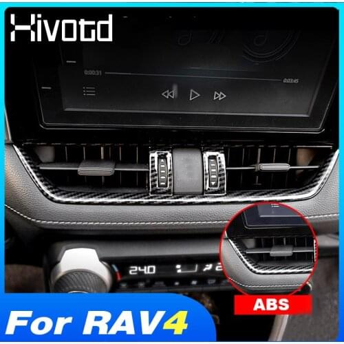 For Toyota Rav4 2020 2021 Center Console Dashboard Air Condition Vent Outlet Cover Trim Car Accessories Interior Decorate Strip
