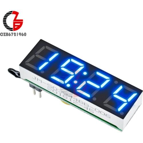 DS3231 Digital Time Clock Voltage Temperature Timer Voltmeter Thermometer Blue Display Panel